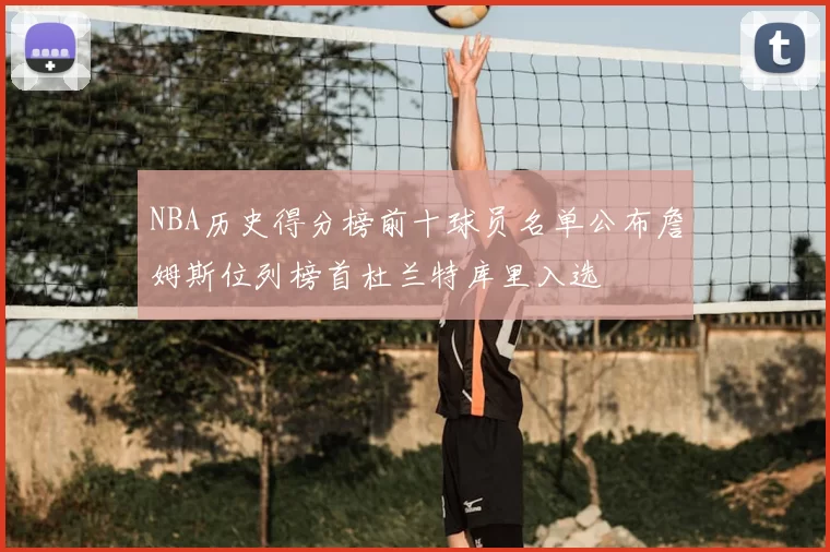 NBA历史得分榜前十球员名单公布詹姆斯位列榜首杜兰特库里入选